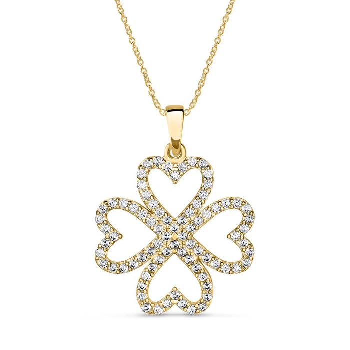 Four-leaf clover necklace in 9K gold