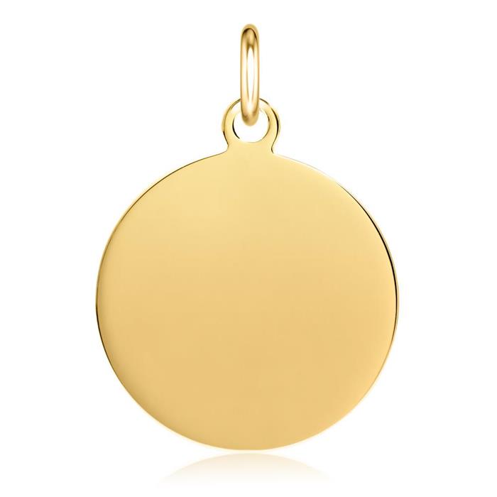 14K gold pendant circle, engravable