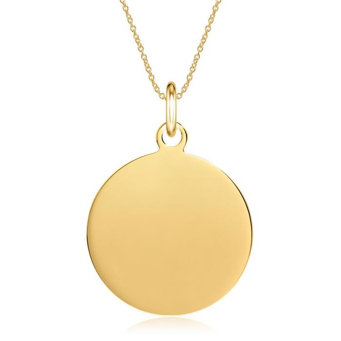 14K gold pendant circle, engravable