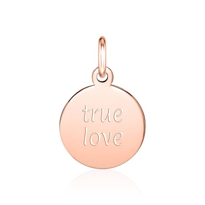 Ladies necklace with circle pendant in rose gold