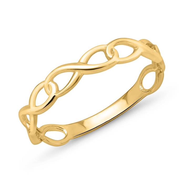 375 Gold Gelbgold Ring Damenring Unendlichkeit 8 Infinity mit weißen Zirkonia