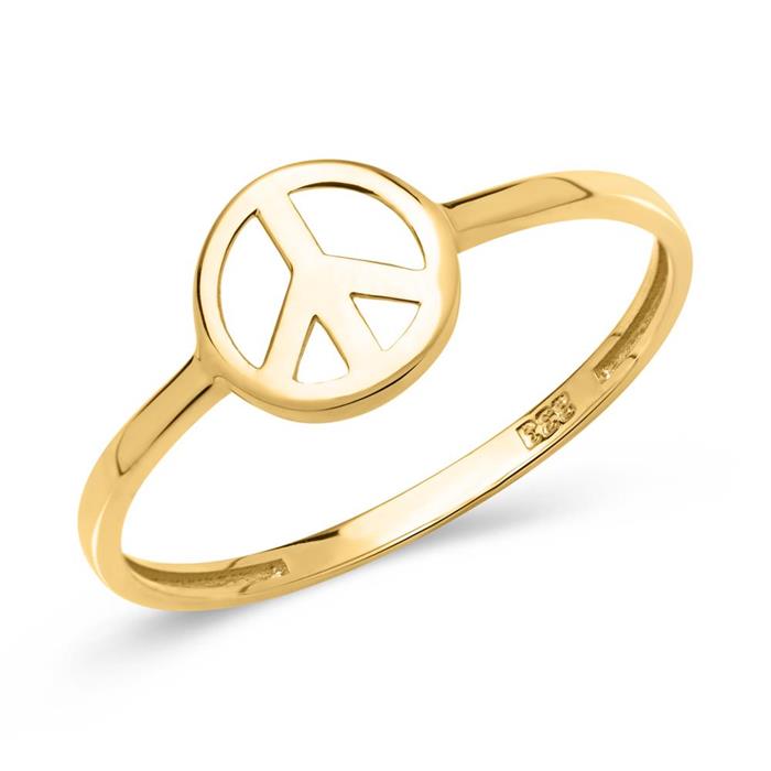 Anillo signo de la paz 8 quilates oro amarillo