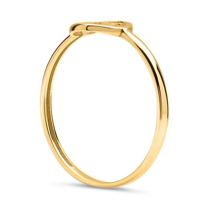 Ring peace sign 8ct yellow gold