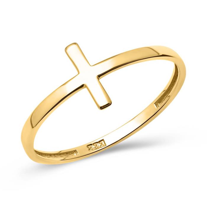 Ring in cross form 8ct yellow gold