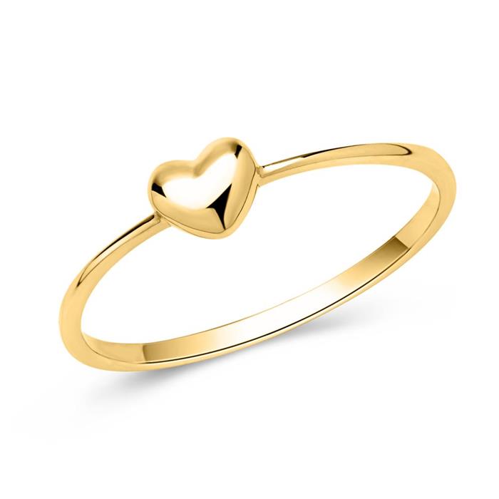 Sierlijke 8 karaat gouden ring met hartvorm