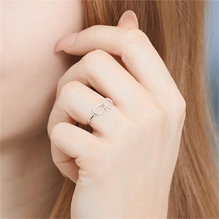 Chic ring 8ct gold with bow