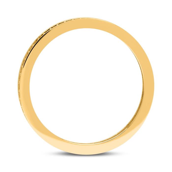 8 quilates anillo de oro de la eternidad con circonita