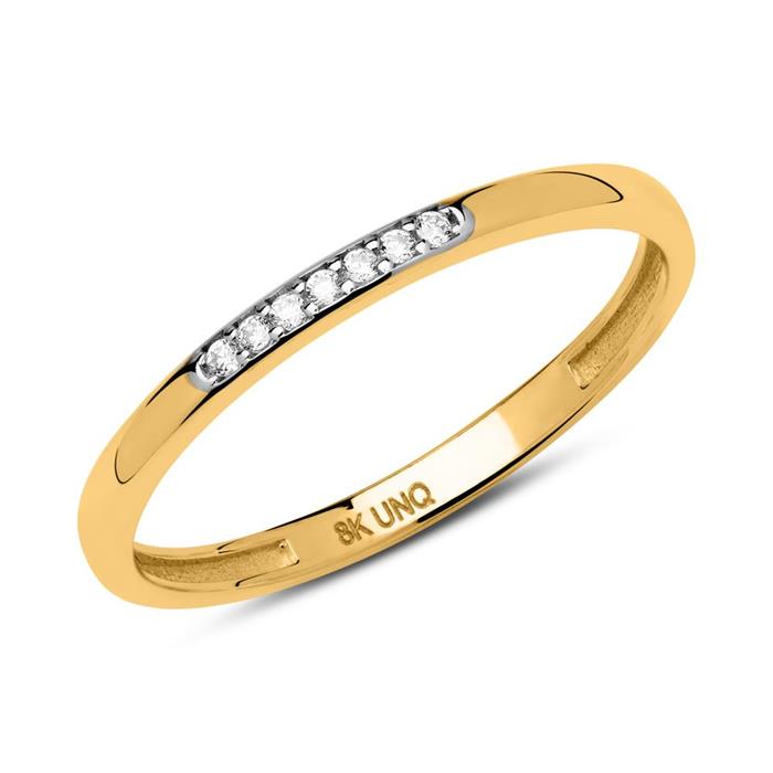 Filigraner Ring aus 333er Gold mit Zirkonia