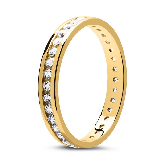 Eternity ring made of 8ct gold with zirconia stones