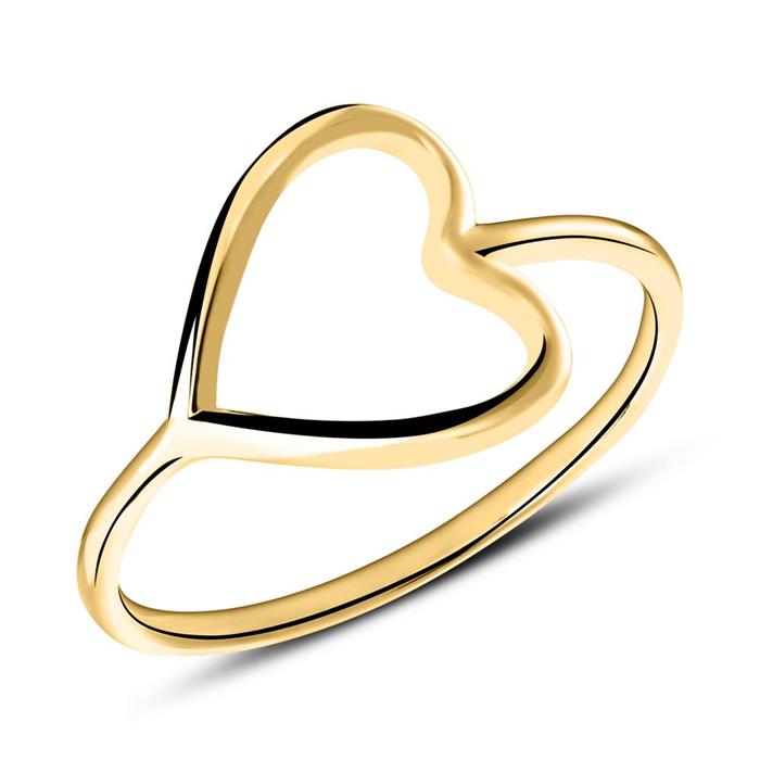 Anillo con corazón en oro de 9 quilates