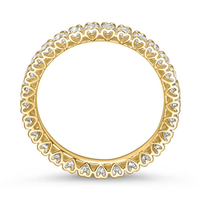 Ladies ring in 8 carat gold with zirconia