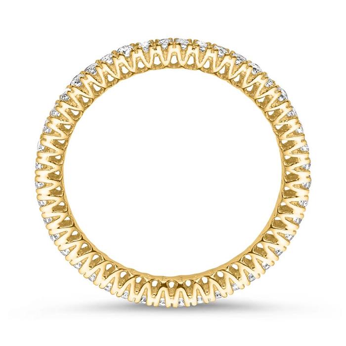 Eternity ring in 8K gold with zirconia stones