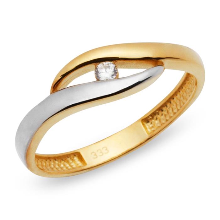 8 quilates oro conjunto pendientes anillo cadena con colgante