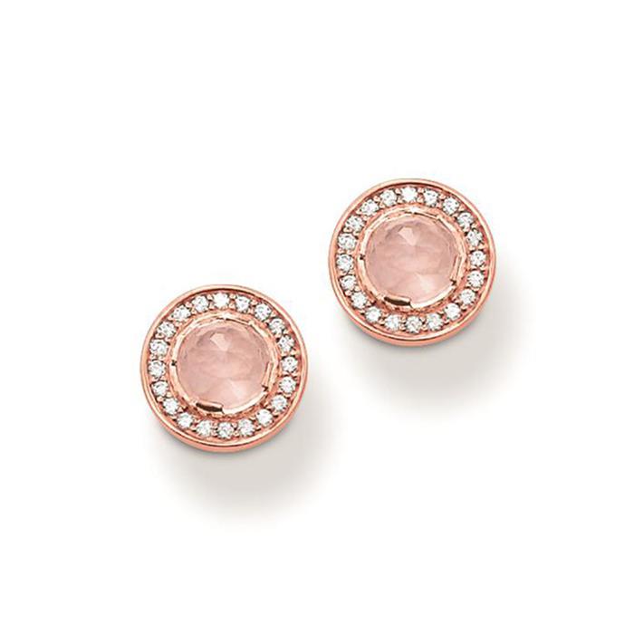 Stud earrings light of luna pink