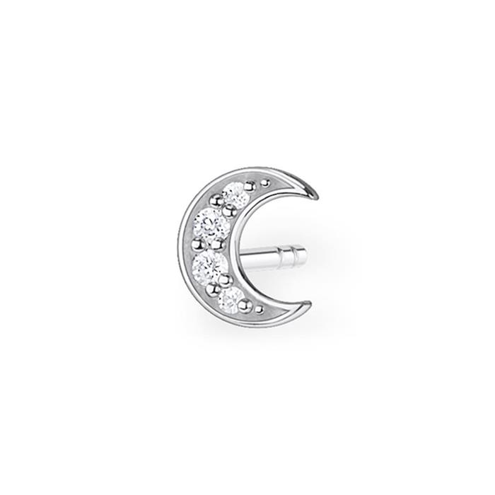 Single moon earring in 925 silver