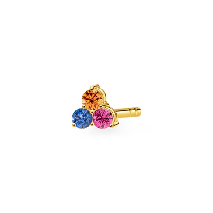 Single earring in gold-plated sterling silver