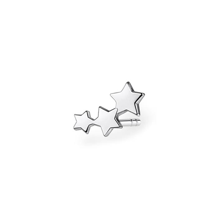 Single stud earrings stars in 925 silver