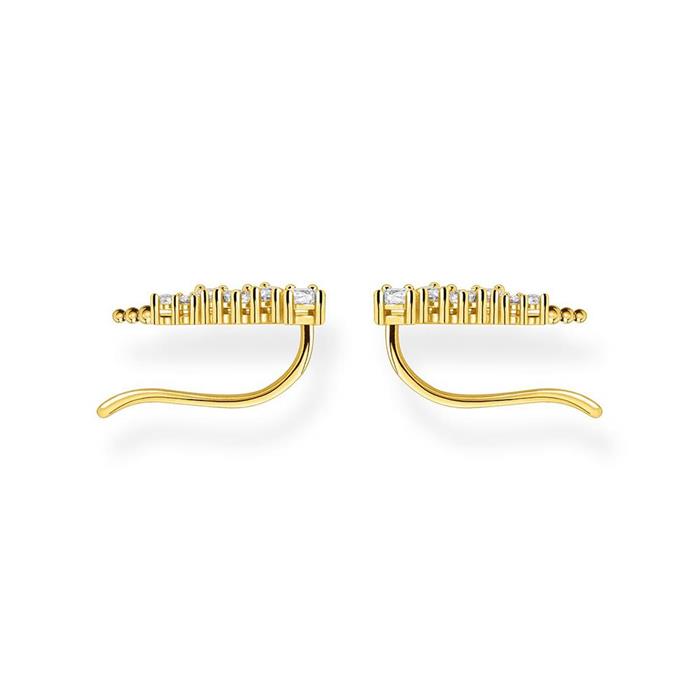 Damen Ear Climber mit Zirkonia aus 925er Silber, gold