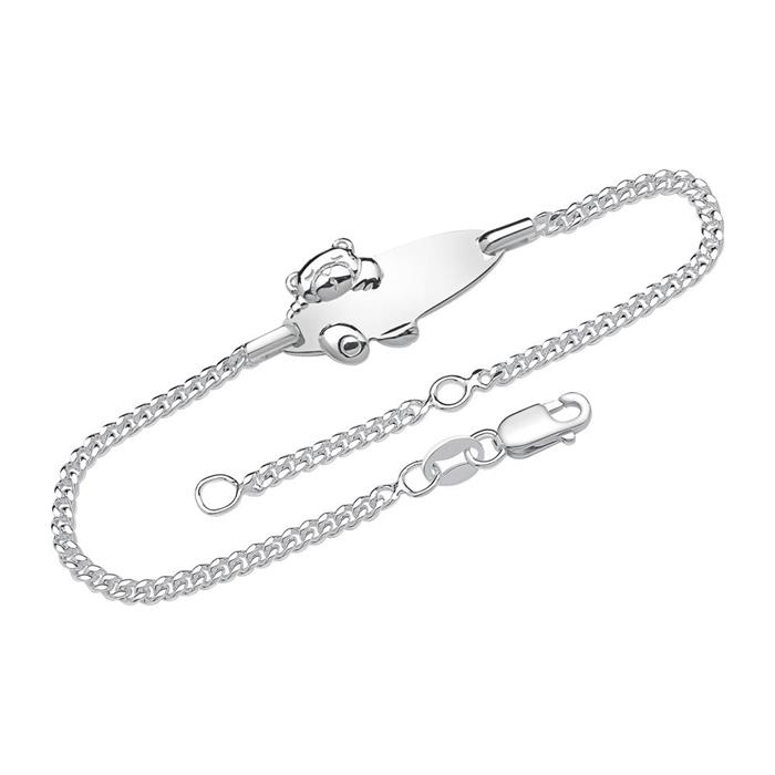 Pulsera de plata 925 con dibujo de oso 16cm