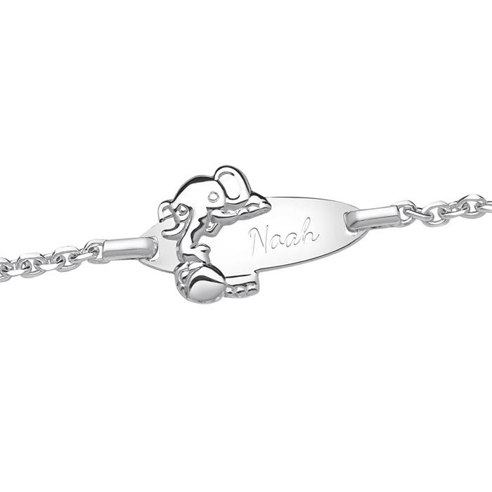 Pulsera de plata 925 motivo elefante 16cm