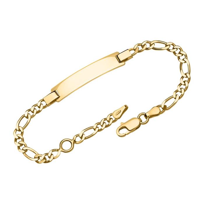 Figaro bracelet gold plated engraving