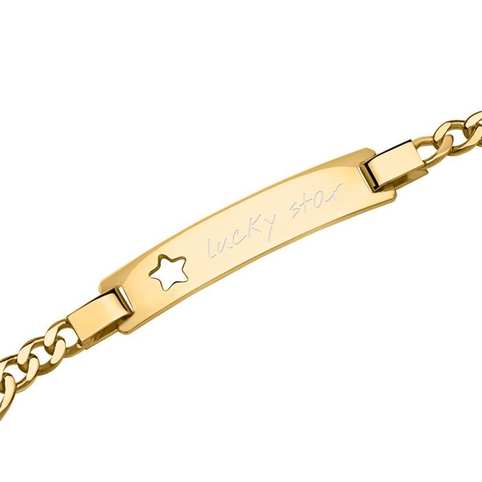Star bracelet figaro gold plated