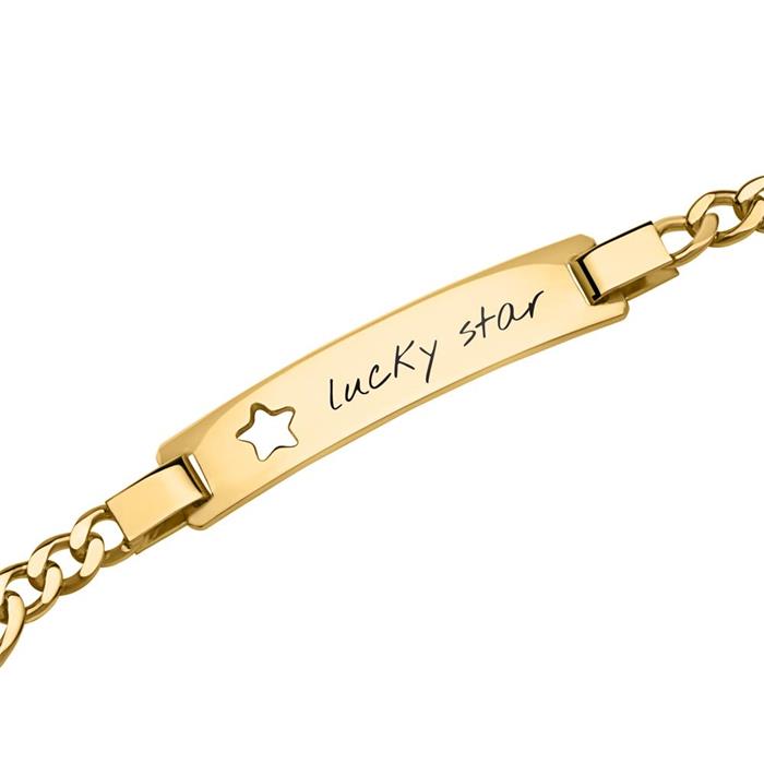 Star bracelet figaro gold plated