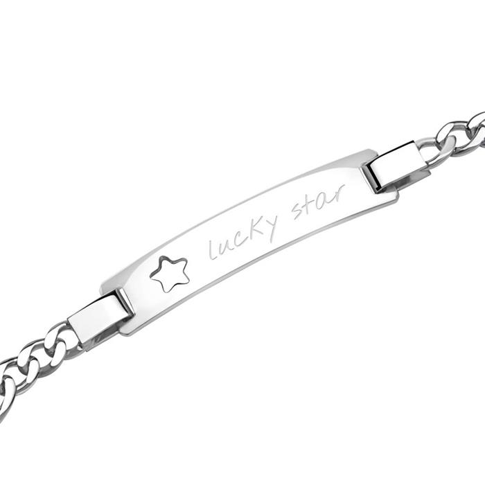 925 pulsera de plata grabado patrón de la estrella