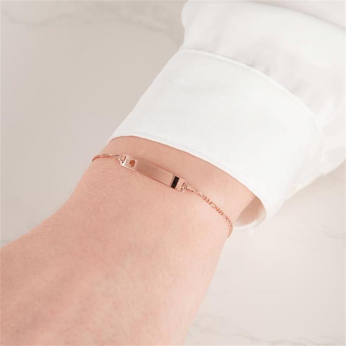 Armband 925er Silber Herz Gravurplatte