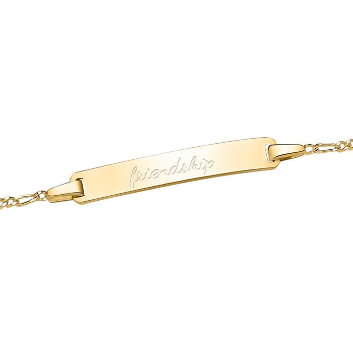 Bracelet with heart charm gold-plated