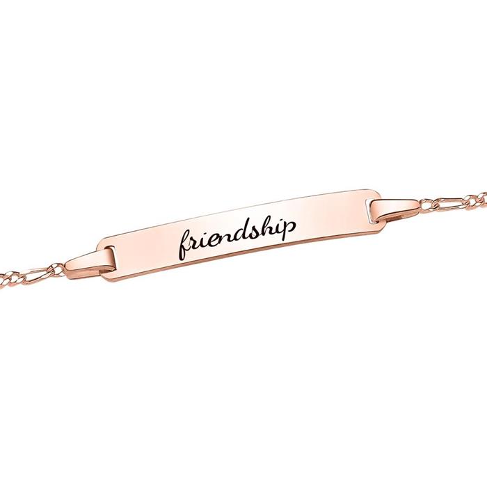 Bracelet with heart charm pink gold