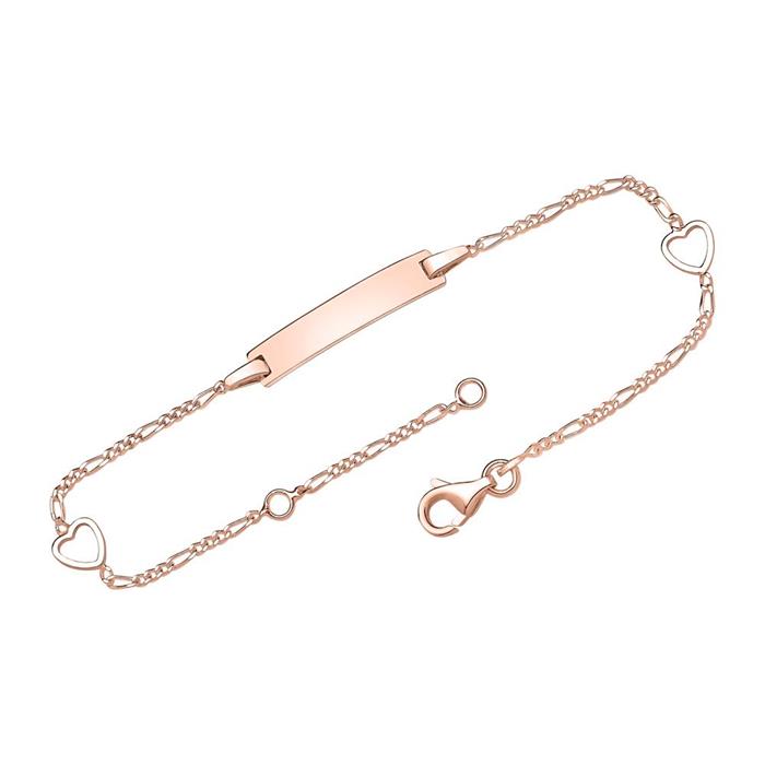 Pulsera de mujer con elementos de corazón de oro rosa