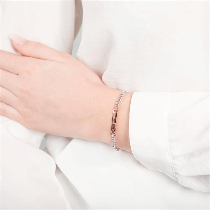 925 rosé Silberarmband Gravur