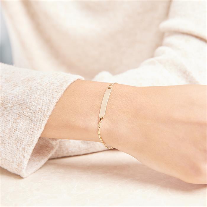 Bracelet 14ct gold with engraving plate