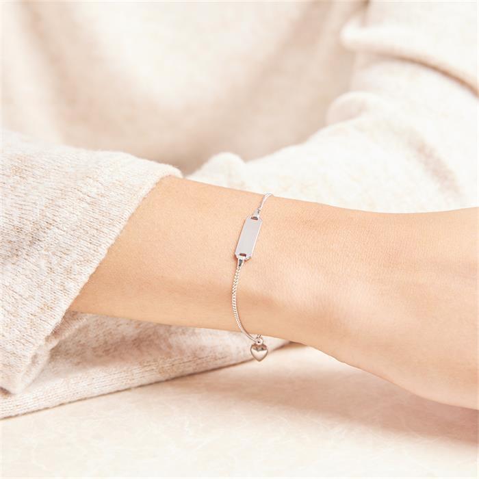 Bracelet with heart motive 9ct white gold