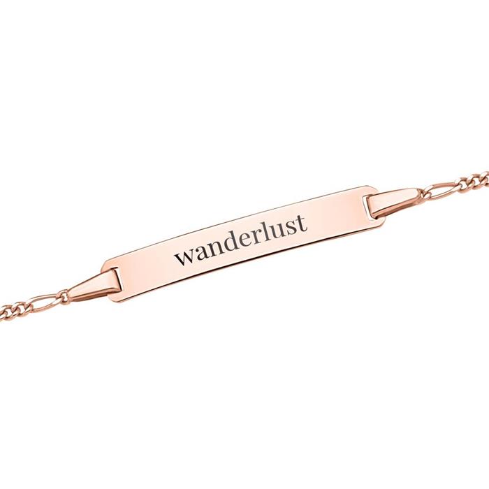 Bracelet in 9ct rose gold with engraving option