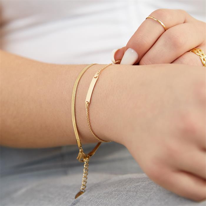 Ladies bracelet in gold-plated stainless steel