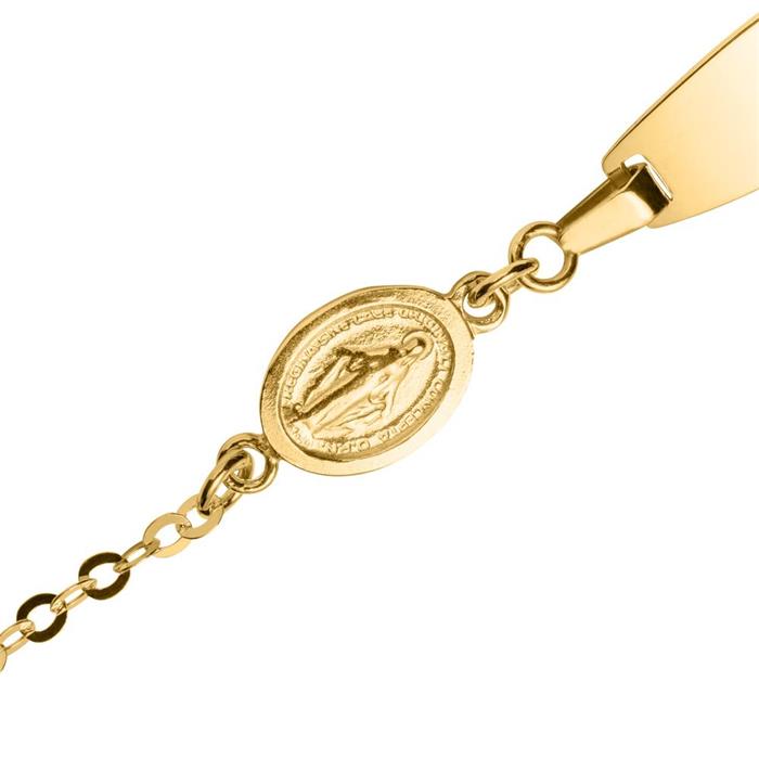 Pulsera de oro de 9 quilates con símbolo de protección grabable