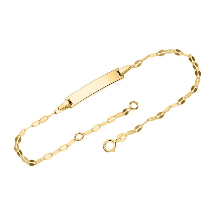 9 quilates pulsera de oro grabable