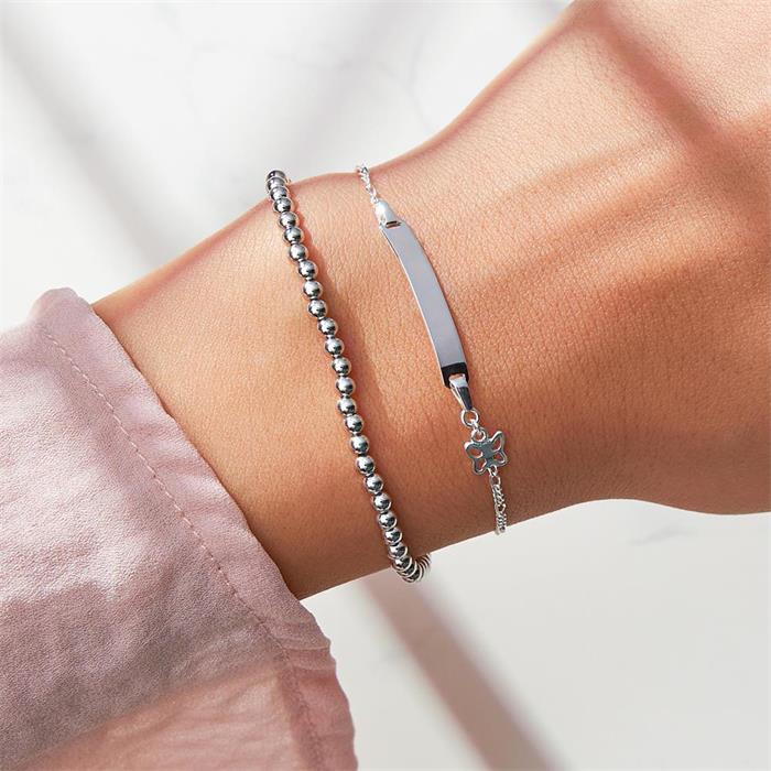 Elastic pearl bracelet for ladies in sterling silver