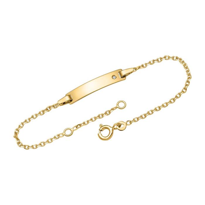 14k gouden armband voor dames met Diamant