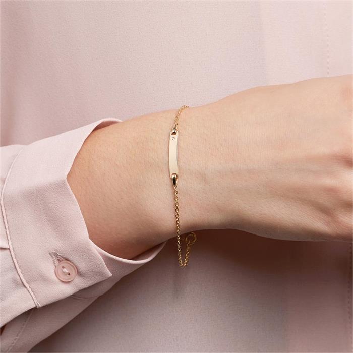 Armband f&#xFC;r Damen aus 14K Gold mit Diamant