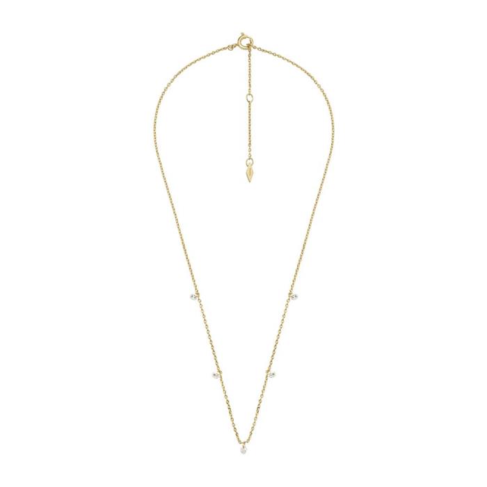 Sadie necklace in gold-plated stainless steel with cubic zirconia