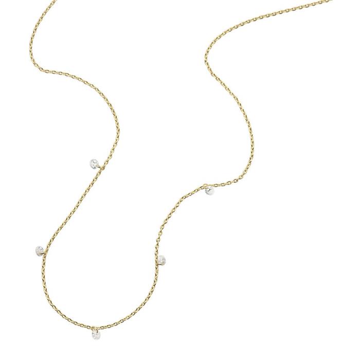 Sadie necklace in gold-plated stainless steel with cubic zirconia