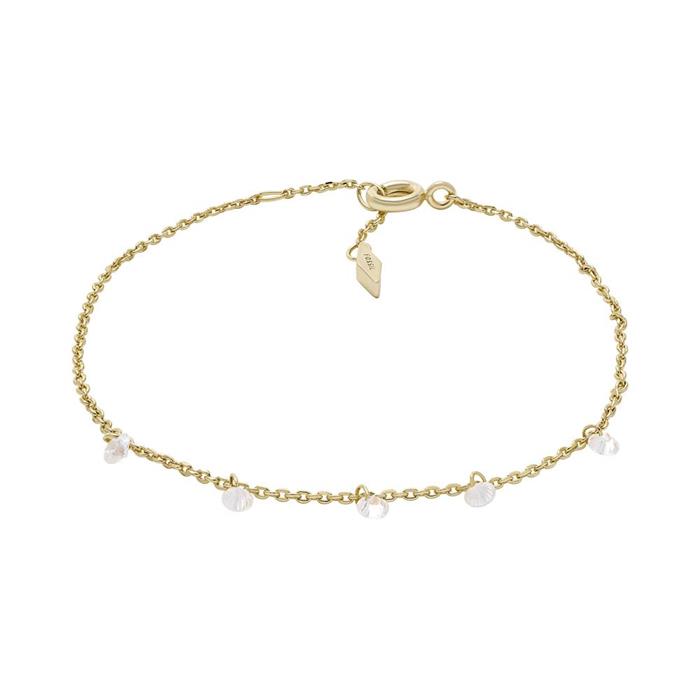 Sadie bracelet in stainless steel with zirconia, IP gold