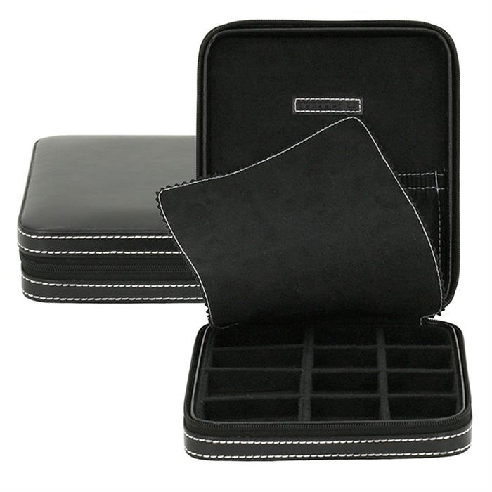Case For Cufflinks In Black Leather