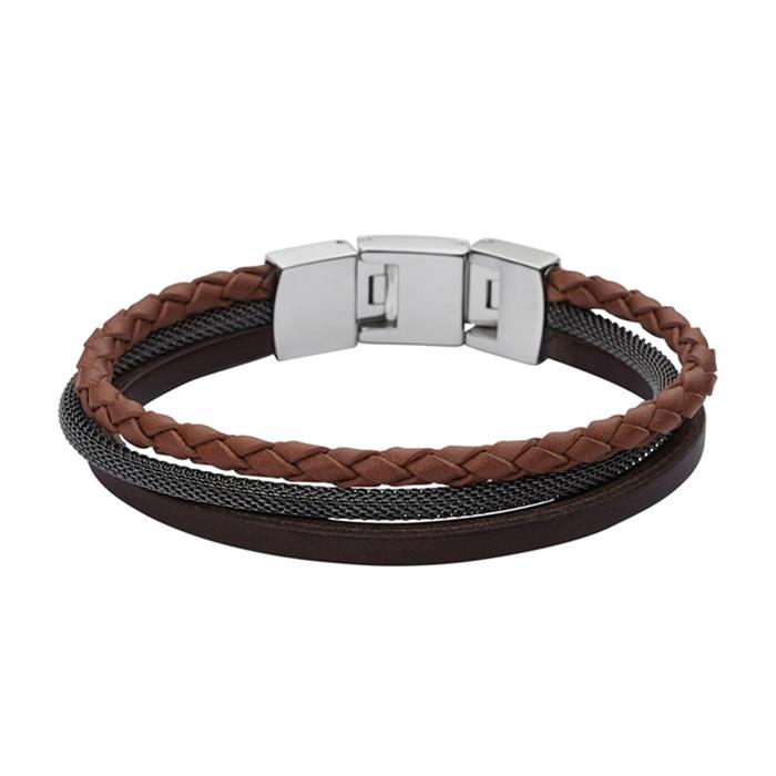 Leather bracelet with 3 strands