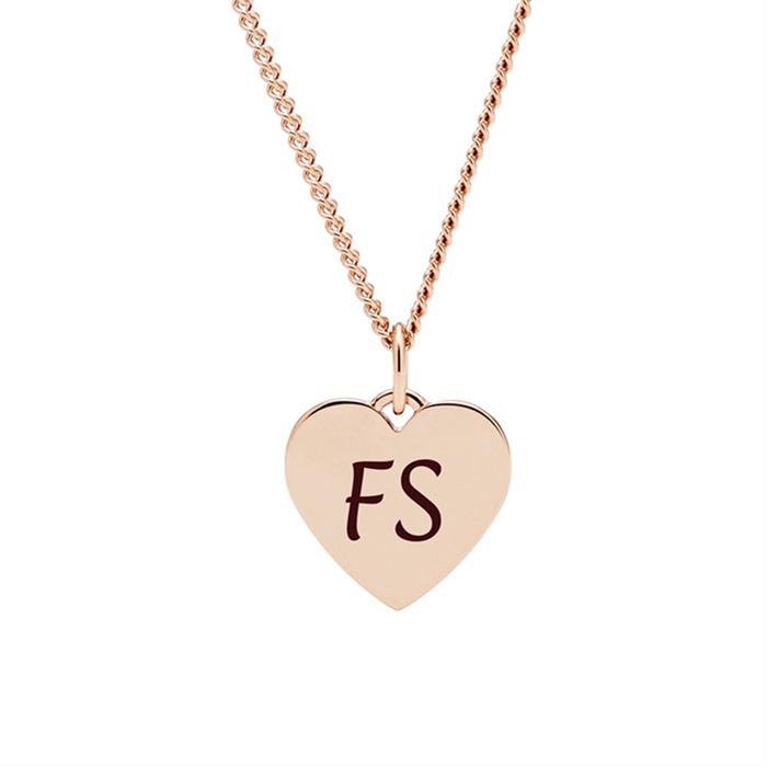 Heart chain vintage iconic made of stainless steel rose gold-plated