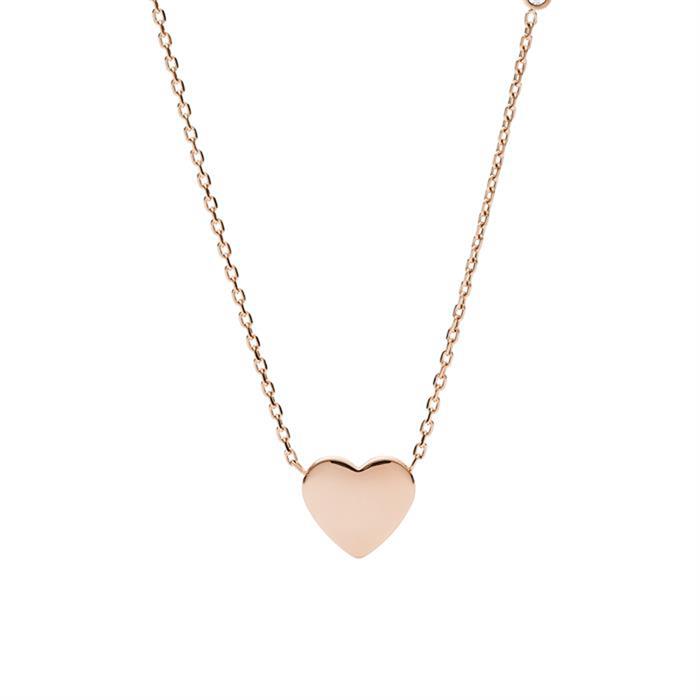 Engravable heart chain vintage iconic made of stainless steel rosé