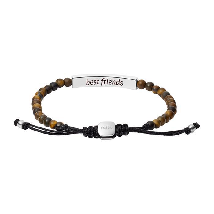 Engraving stainless steel bracelet with tiger eye